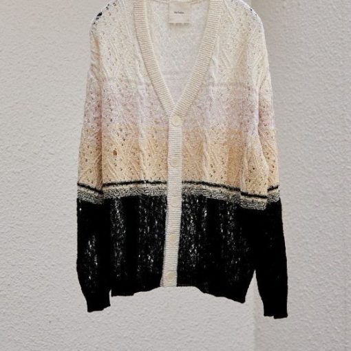 브로큰 레이스 보더 카디건 크림 [오프라인 매장 한정]