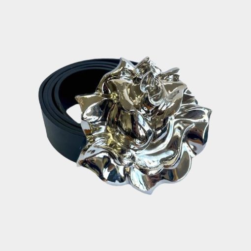 플라워 벨트 블랙